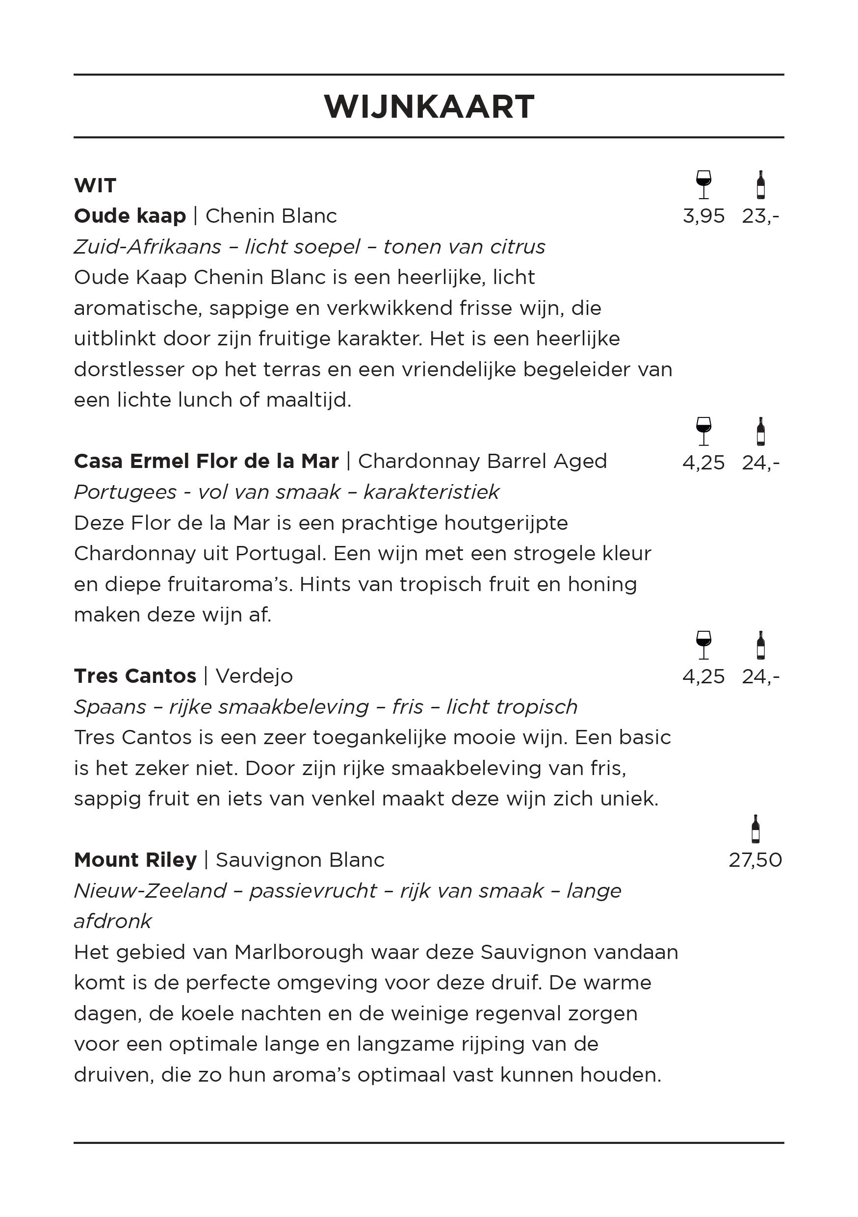 Wijnkaart | Coronel Sports Huizen