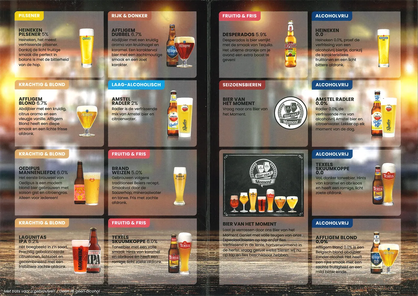 Bierkaart | Coronel Sports Huizen