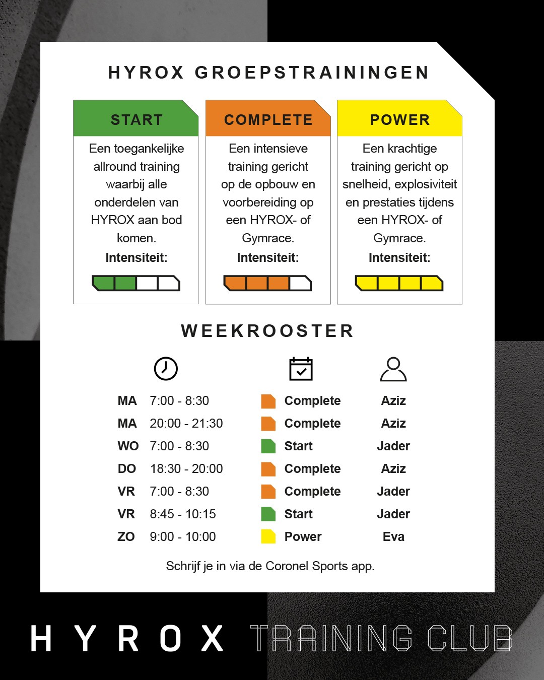 HYROX groepstrainingen